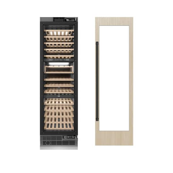 Autograph Edition 24 in. 100 Bottle Column Wine Cooler with Panel Ready Door and Matte Black Accents