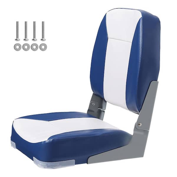VEVOR Boat Seat 18.9 in. Low Back Boat Seat Folding Boat Chair with Thickened Sponge Padding and Hinge Fold-Down Chair 1-Piece