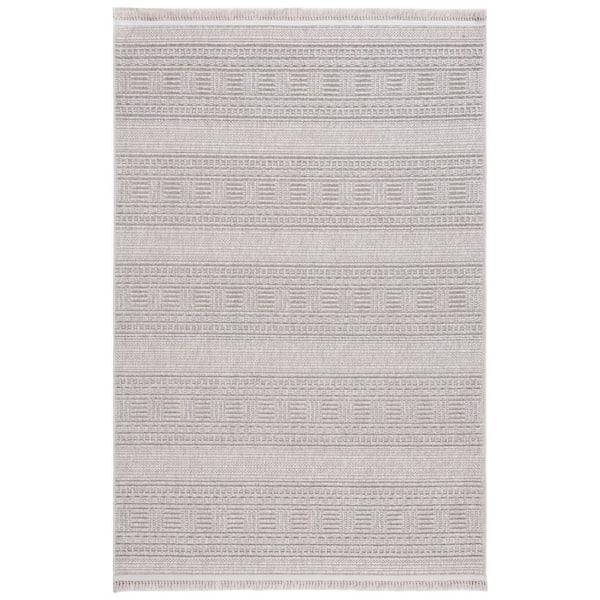 Camden 5 ft. x 8 ft. Gray Geometric High-Low Solid Color Area Rug