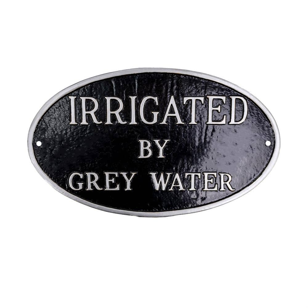 8.5 in. x 13 in. Standard Oval Irrigated By Grey Water Statement Plaque Sign - Black/Silver price history on PriceWatchPro