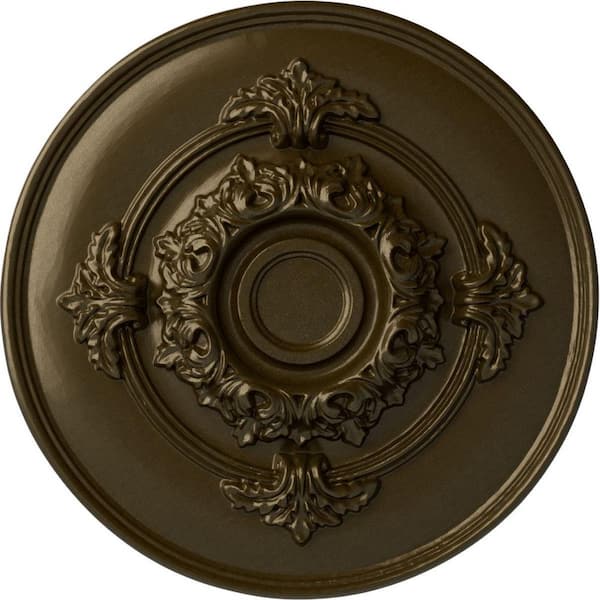 Ekena Millwork 13-3/4" x 1" Monique Urethane Ceiling Medallion (Fits Canopies upto 3-3/4"), Brass
