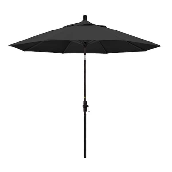 California Umbrella 9 ft. Aluminum Collar Tilt Patio Umbrella in Black Pacifica
