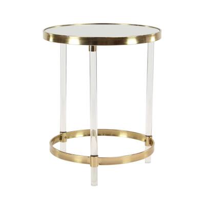 Gold Acrylic Contemporary Accent Table