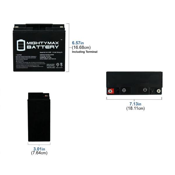 thumbnail image 2 of Briggs & Stratton 193043GS Battery - 12V 18AH Replacement For Generators & Power Equipment 2 of 6