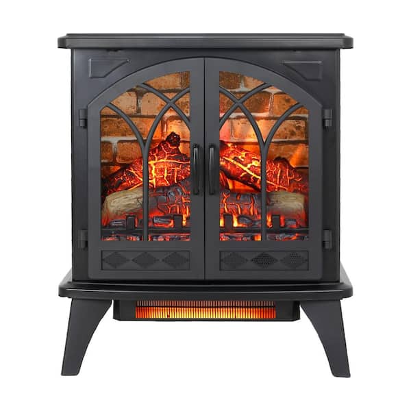 Etokfoks 1500-Watt Black 3D Infrared Electric Heater Stove with Automatic Shut off and Remote Control