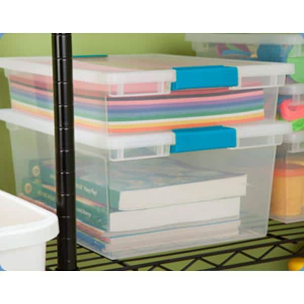 Sterilite Clear Storage Medium Clip Boxes with Lid + Lg Deep Clip