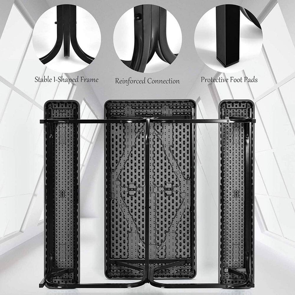 Eco-Friendly HDPE Black Picnic Table Set for 4