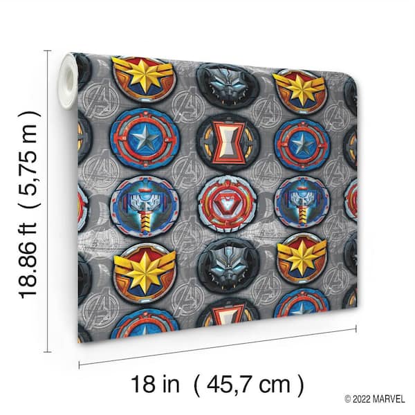 RoomMates Avengers Emblems Multicolor Vinyl Peel and Stick Matte