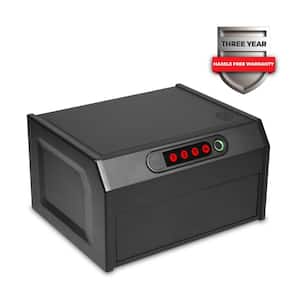Home Defense 0.31 cu. ft. Quick Access Dual Compartment Security Vault with Electronic and Biometric Lock, Matte Black