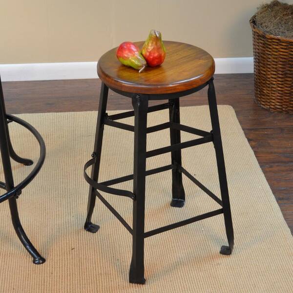 Carolina Cottage Harrison 24 in. Black and Chestnut Bar Stool