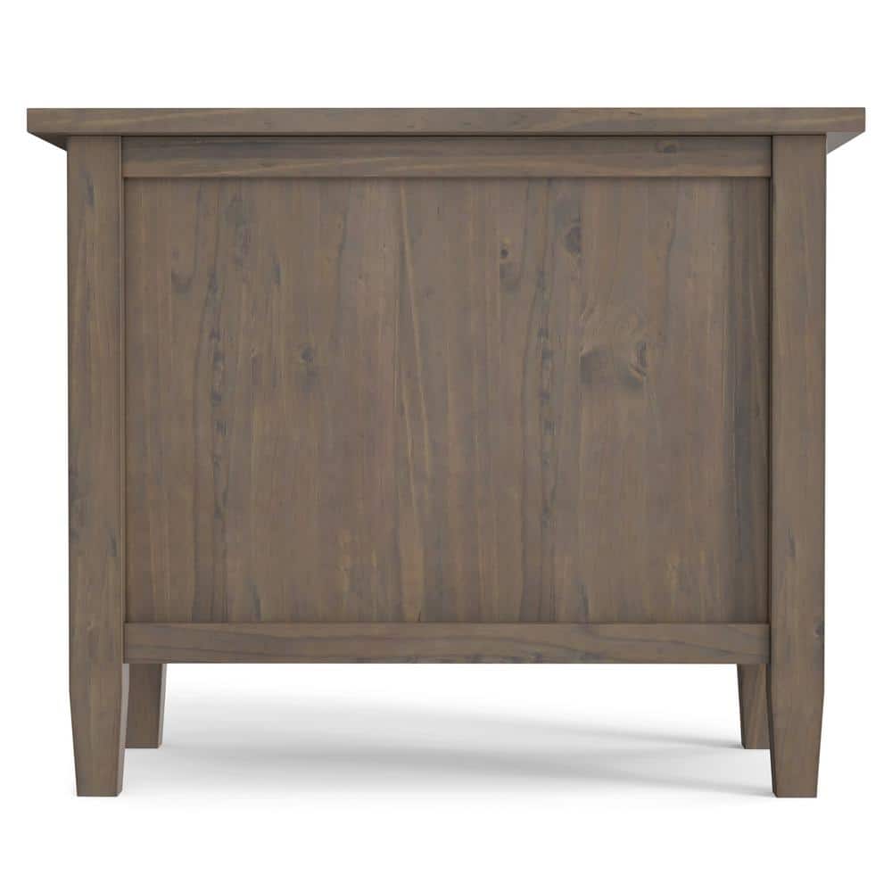 Ela Smoky Brown Solid Wood Narrow End Table with Storage