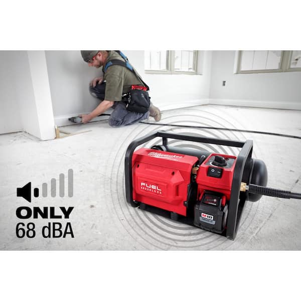 Milwaukee - M18 FUEL 18-Volt Lithium-Ion Brushless 2 Gal. Electric Compact Quiet Compressor and Performance Safety Glasses w/ Gasket