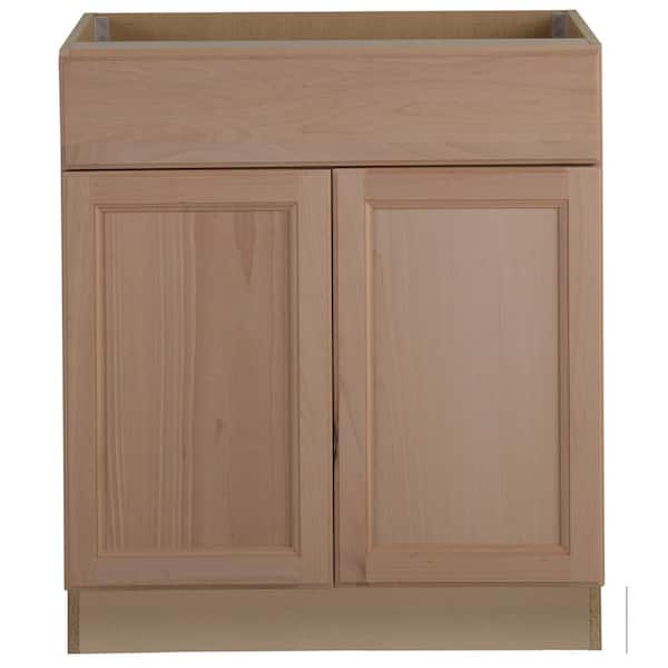 Hampton Bay Easthaven Shaker Assembled 30x34.5x24 in. Frameless Base Cabinet with Drawer in Unfinished Beech