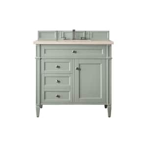 Brittany 36.0 in. W x 23.5 in. D x 34 in. H Bathroom Vanity in Sage Green with Eternal Marfil Quartz Top