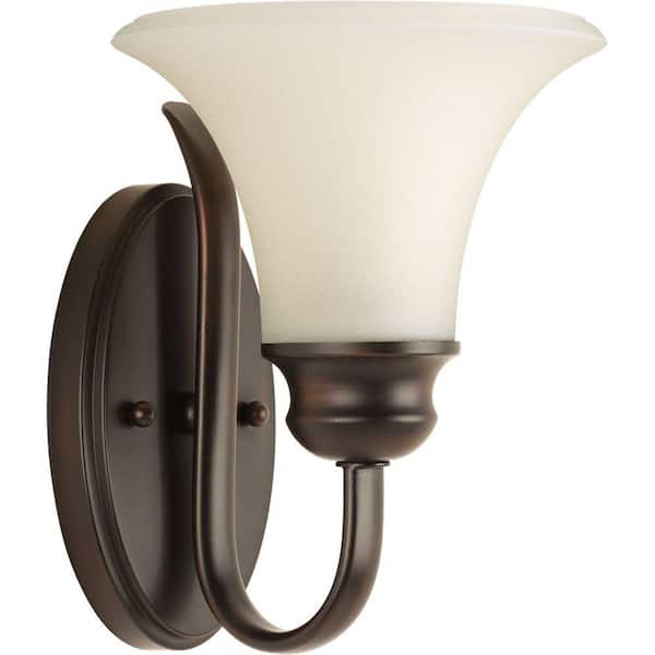 Aged Bronze 2 Light Wall Sconce With Parchment Glass 