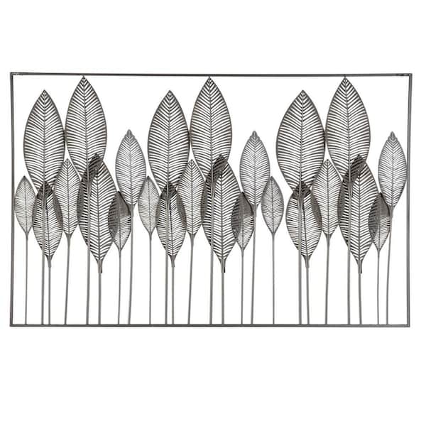 Reviews for Litton Lane Metal Bronze Tall Cut-Out Leaf Wall Decor with  Intricate Laser Cut Designs