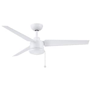 PC/DC 52 in. Indoor/Outdoor Ceiling Fan with Matte White Blades in Matte White
