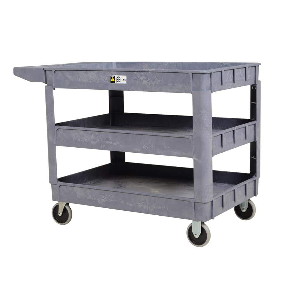 Vestil 17.5 in. x 31 in. 3 Shelf Plastic Utility Cart