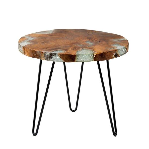 East At Main Juniper 19 in. Brown Teak Accent Table