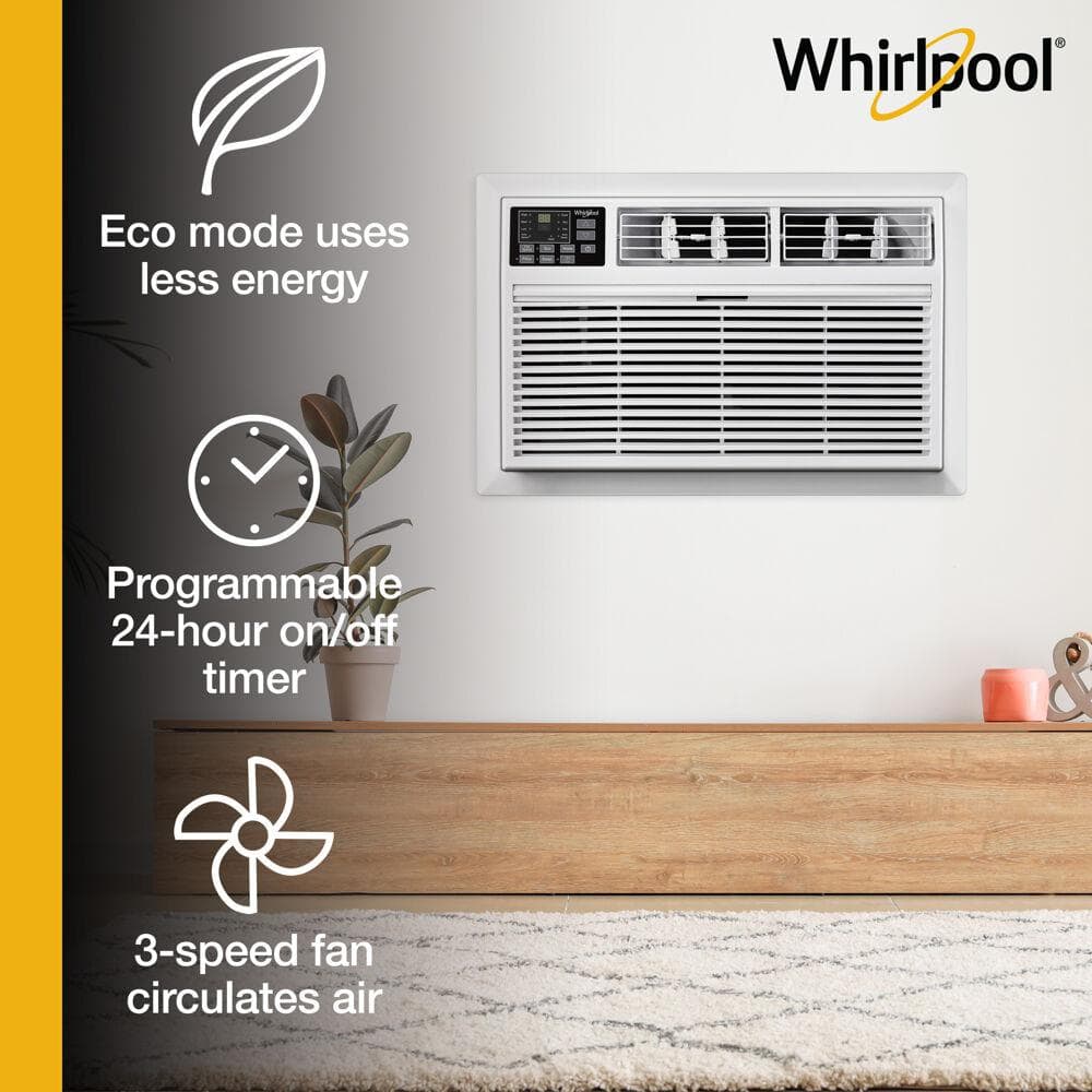 White Digital Through-the-Wall Air Conditioner with Remote Control