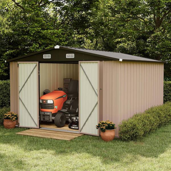 10 ft. W x 12 ft. D Metal Storage Shed with Double Door, Locks, Air Vents (115 Sq. Ft.)