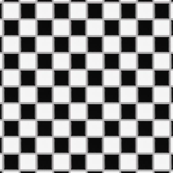 Merola Tile Checkerboard Square Glossy, Checkerboard Floor Tile