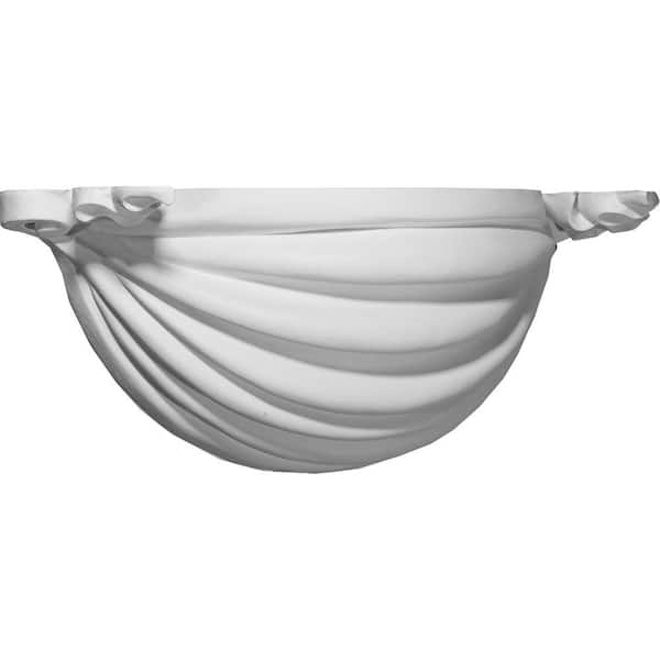 Ekena Millwork 19-7/8 in. x 7-7/8 in. x 6-5/8 in. Primed Polyurethane Ribbon Wall Sconce