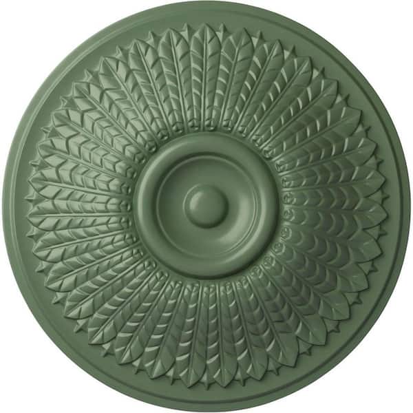 Ekena Millwork 23-1/2" x 3-1/2" Modena Urethane Ceiling (Fits Canopies upto 5-1/4") Hand-Painted Athenian Green
