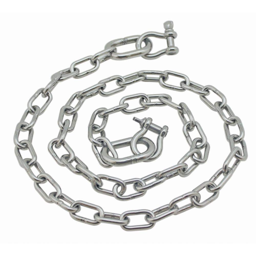 Extreme Max BoatTector 3/16 in. x 4 ft. Stainless Steel Anchor Chain