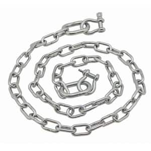 BoatTector 3/16 in. x 4 ft. Stainless Steel Anchor Chain with 1/4 in. Shackles