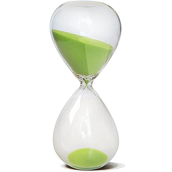 Afoxsos Green Sand Hourglass 15-Minutes Timer with Durable Glass Construction