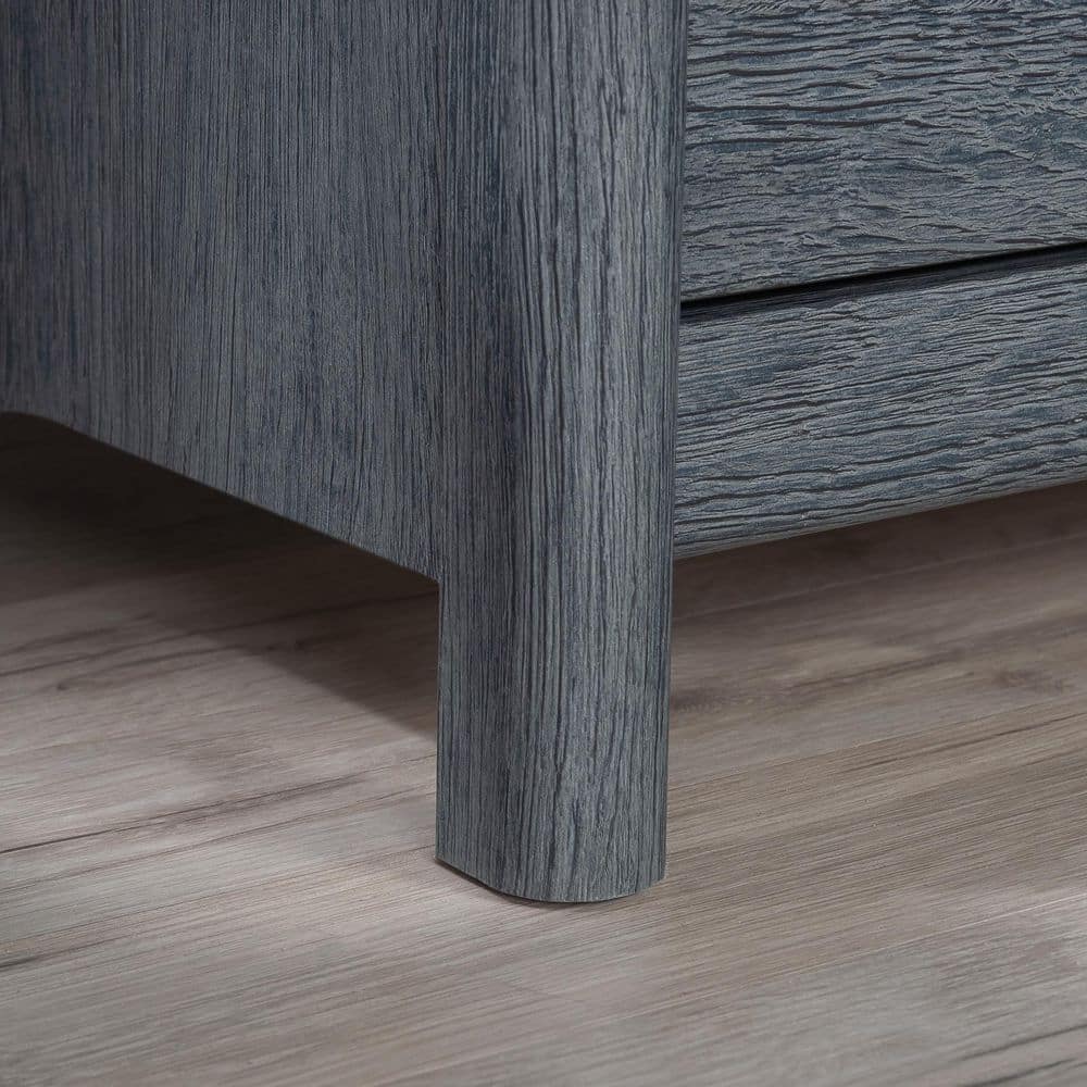 Denim Oak Vertical 4-Drawer Chest with Open Shelf