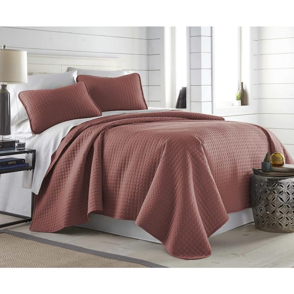 Southshore Fine Linens Vilano Oversized Marsala Microfiber King Quilt and Sham Set