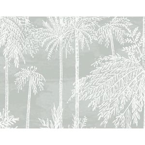 60.75 sq. ft. Coastal Haven Misty Palm Grove Embossed Vinyl Unpasted Wallpaper Roll