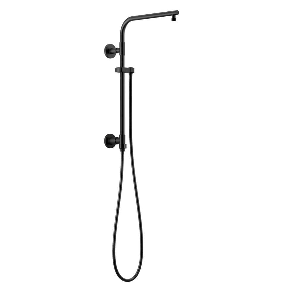 Delta Emerge Round Contemporary 18 In Column Shower Bar In Matte Black 58810 Bl The Home Depot