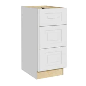Grayson Pacific White Painted Plywood Shaker Assembled Drawer Base Kitchen Cabinet Sft Cls 15 in W x 24 in D x 34.5 in H