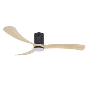 Curva 66 in. Oil Rubbed Bronze Body and Light Ash Wood Blade Voice Activated Smart Ceiling Fan