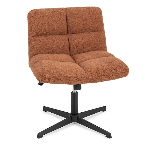 Costway Fabric Swivel Ergonomic Office Desk Chair in Brown