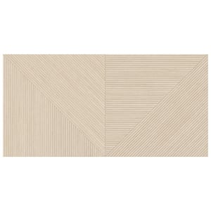 Luxury Ribbed Ash 4 in. x 0.41 in. Matte Porcelain Wall Tile Sample