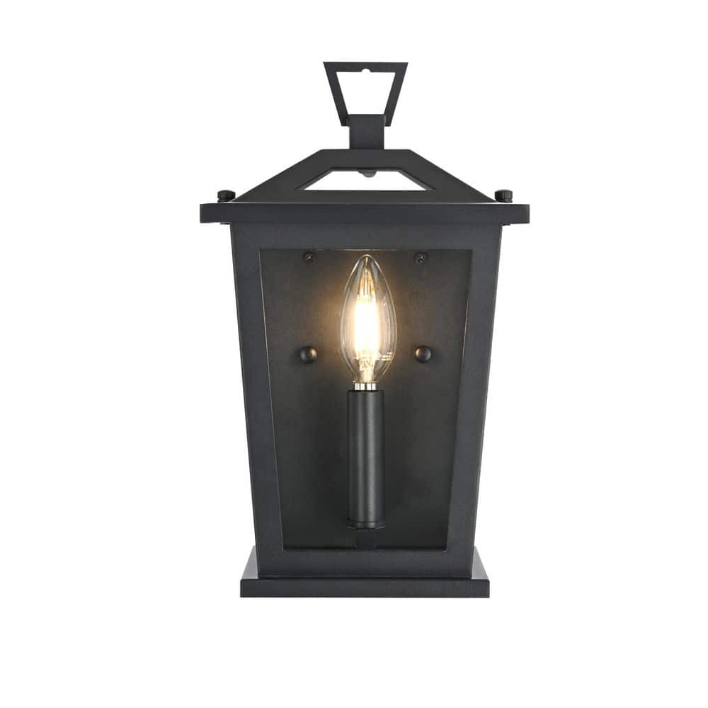 12 in. Black Outdoor Hardwired Wall Sconce with No Bulbs Included price history on PriceWatchPro