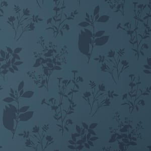 Cameilla Silhouette Blue Peel and Stick Removable Wallpaper Panel (covers approx. 26 sq. ft.)