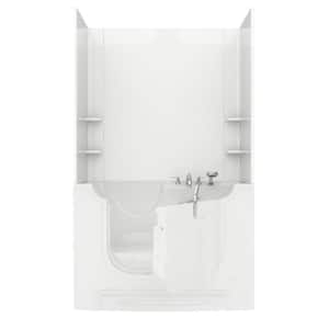 Rampart Wheelchair Accessible 5 ft. Walk-in Air Bathtub with Easy Up Adhesive Wall Surround in White