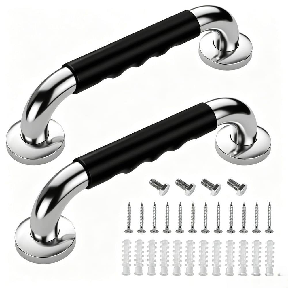 12 in. Concealed Screw Grab Bar 2 Pack in Black for Bathtubs and Showers, Anti Slip Handicap Grab Bars price history on PriceWatchPro