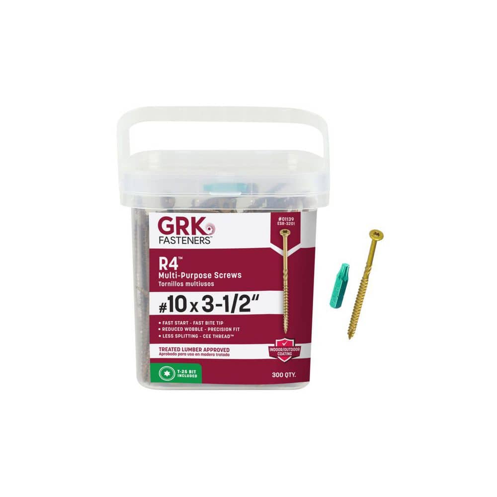 GRK Fasteners #10 x 3-1/2 in. Star Drive Bugle Round Head R4 ...