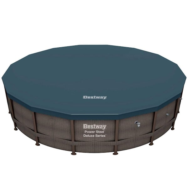 Bestway 14 ft. x 42 in. Deep Power Steel Metal Frame Above Ground Swimming Pool Set with Pump 15123E-BW