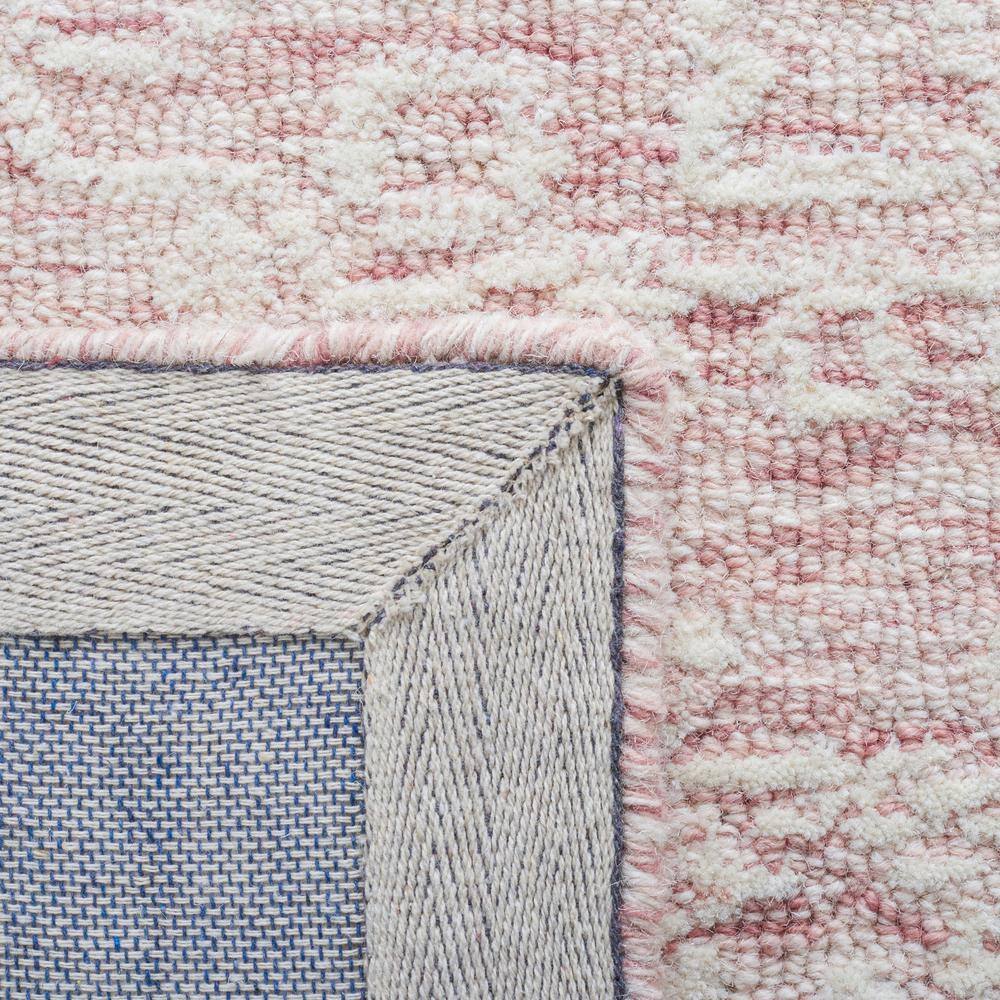 Ivory and Pink Floral Hand-Tufted Wool Square Rug