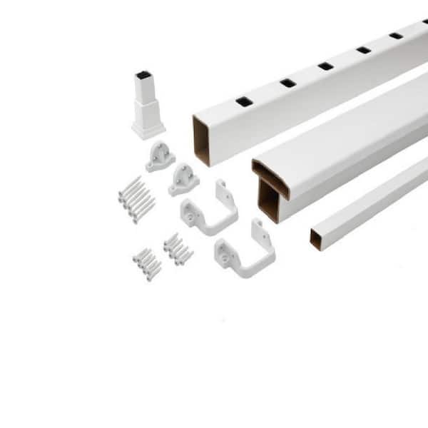 Select 8 ft. x 36 in. T-Rail Horizontal White with Square Composite Balusters