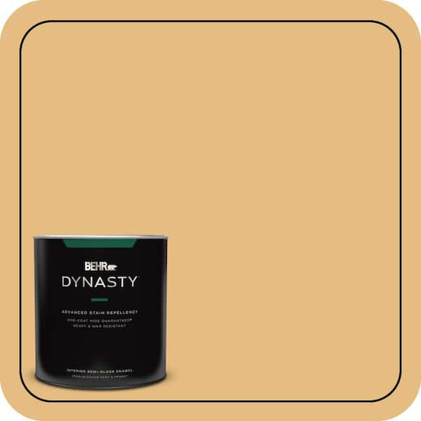 BEHR DYNASTY 1 qt. #320D-4 Arizona Tan Semi-Gloss Enamel Interior Stain-Blocking Paint and Primer