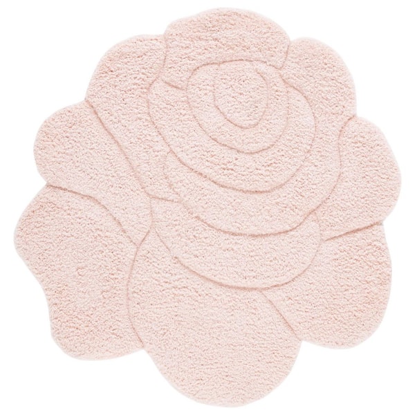 Novelty 6 ft. x 6 ft. Blush/Pink Floral Specialty Area Rug