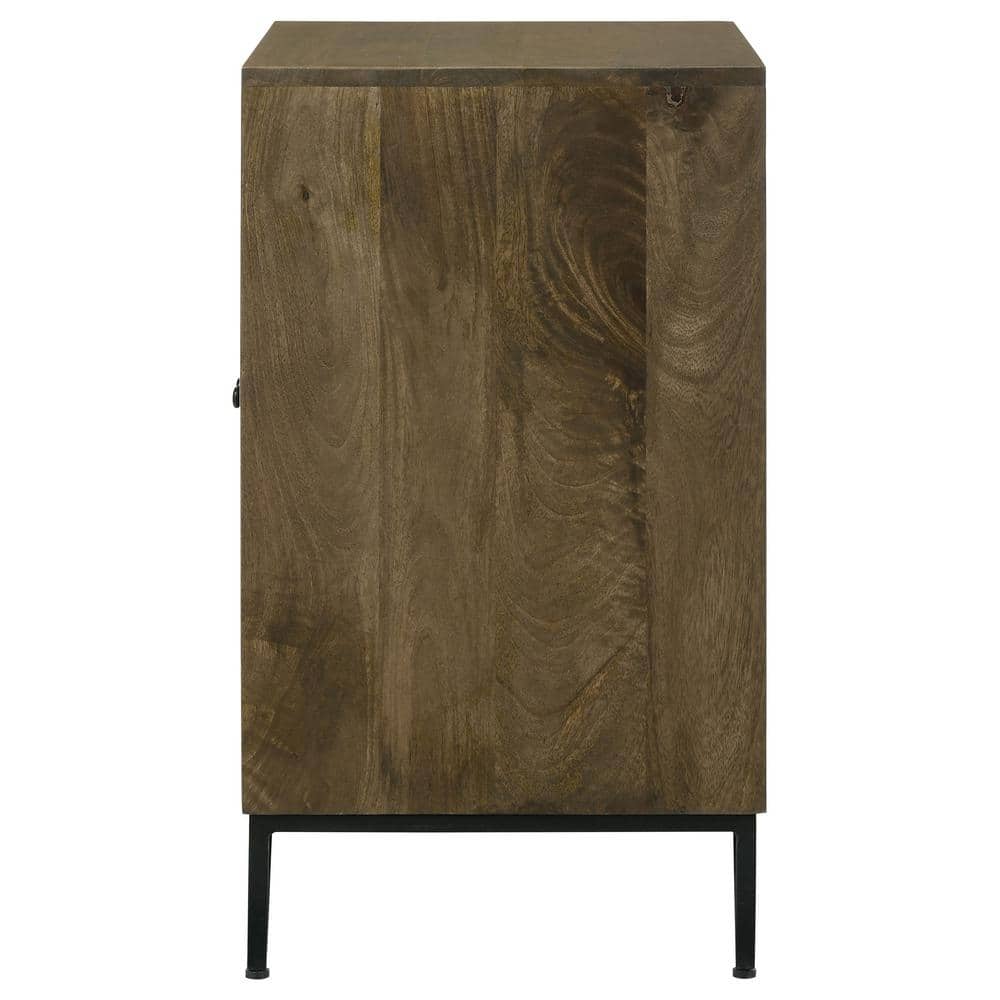 Zaria Brown Mango Wood Rustic Accent Cabinet